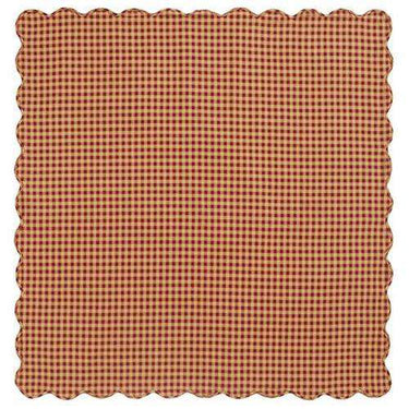 *Burgundy Check Scalloped Table Cloth, 60